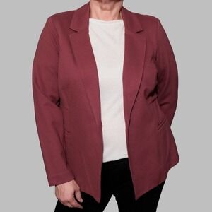 NWT Torrid Studio Maroon Ponte Tailored Fit Blazer 1X 14 16 Plus Size Workwear